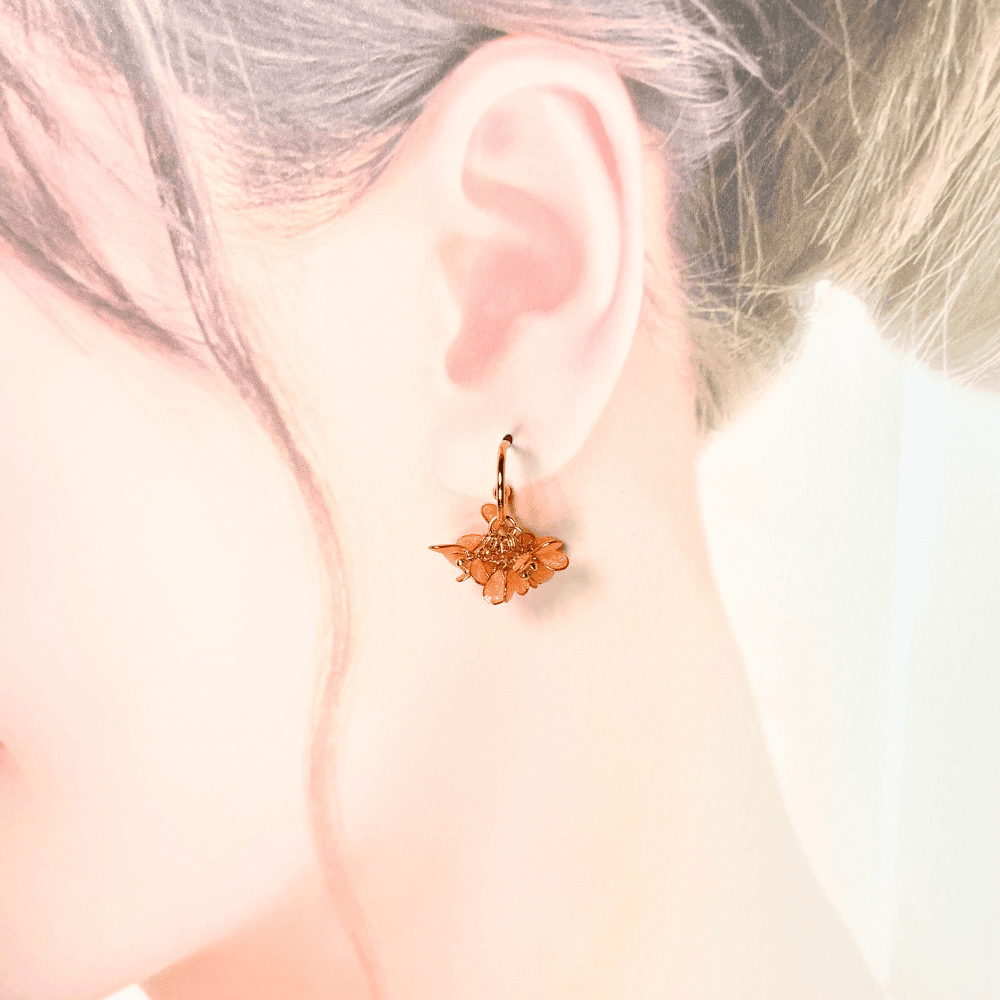 【金木犀/キンモクセイ】2wayフープピアス 揺れるオレンジ 金属アレルギー サージカルステンレス 受注生産 | 4枚目